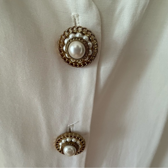 Vintage Cream Button-Front Mini Dress - Picture 4 of 10
